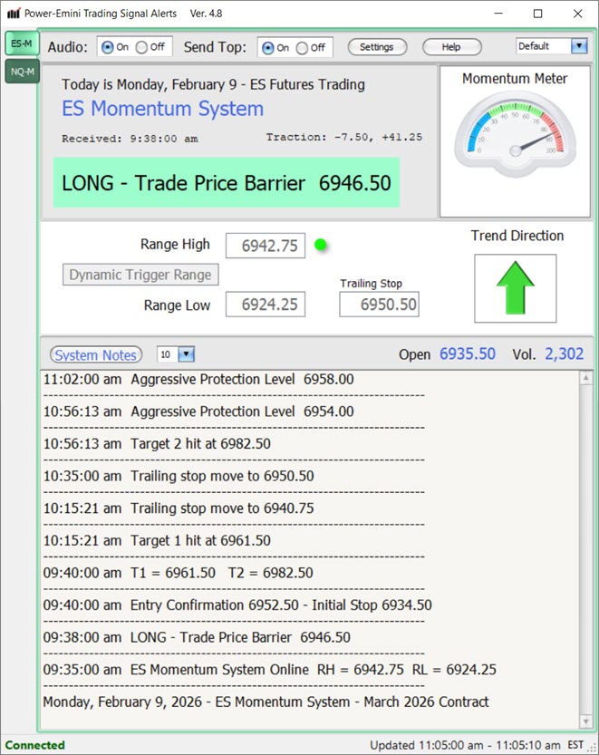 Power Emini Alert Software screenshot